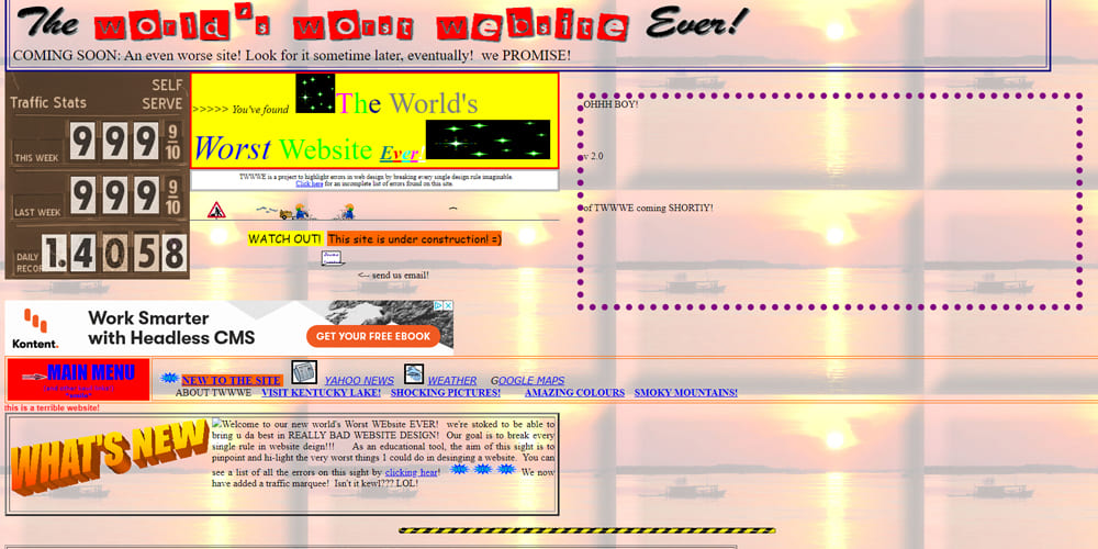 Exemple d’une mauvaise page de destination.
