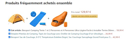 Produits fréquemment achetés avec une tente de camping.