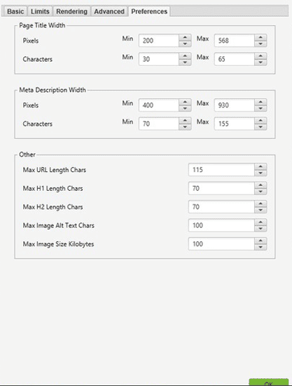 « Configuration » – Onglet « Preferences ».