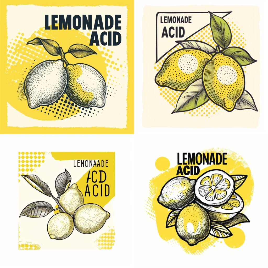 Logo Midjourney moderne et frais mettant en avant des illustrations de citrons.