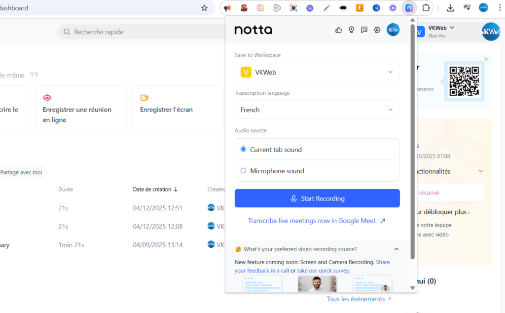 Extension-Chrome-Notta-enregistrement-transcription-onglet