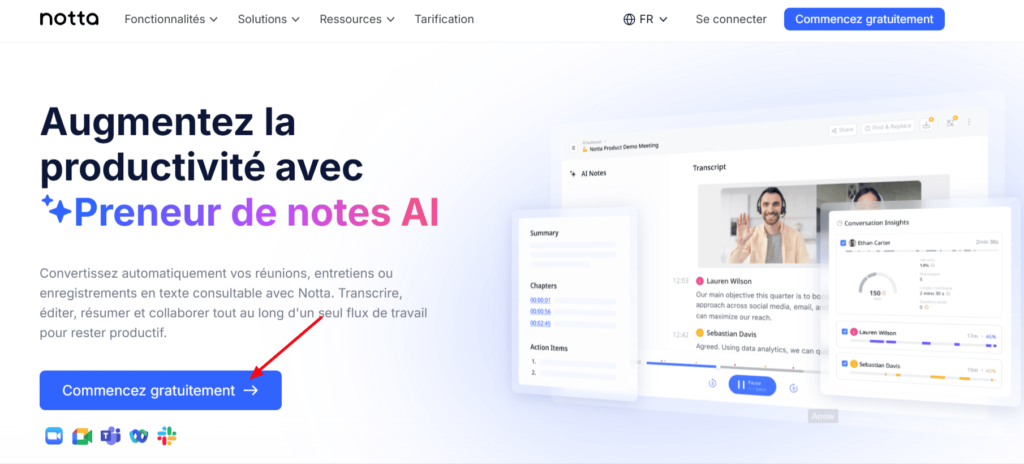 Notta-Preneur-de-notes-de-réunion-AI-Transcription-audio